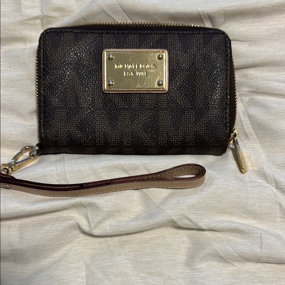 Michael Kors Brown Wristlet Wallet